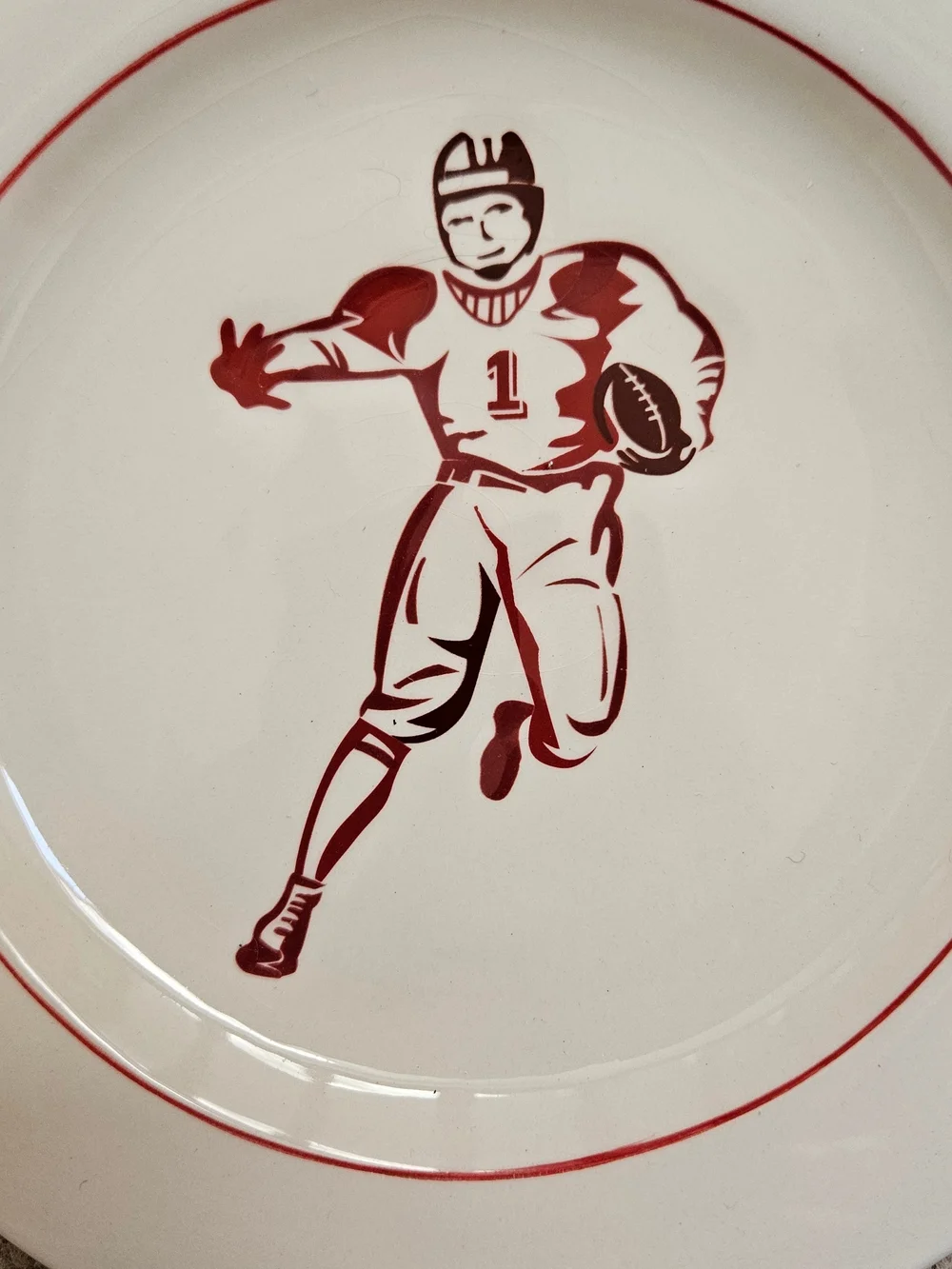 Williams-Sonoma Vintage Football Snack Dessert Salad 7-1/8” Plates Set of 4